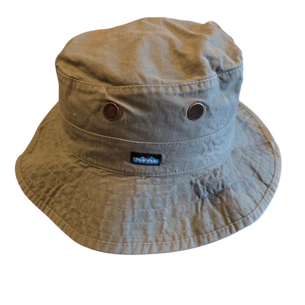 KAVU Ripstop Cotton Bucket Hat Olive Green Made in USA One Size Sun Hat